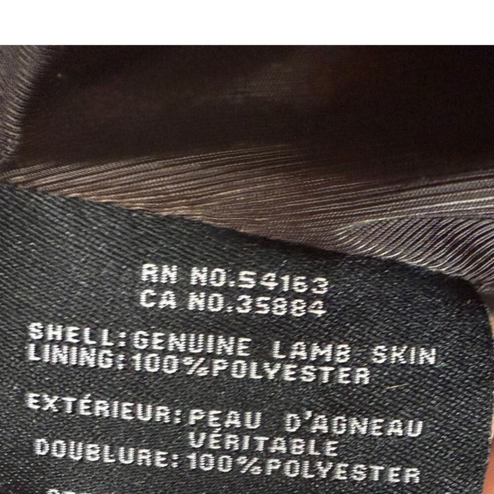 Cole Haan Lambskin Leather Moto Jacket Brown Gold Hardware Small - Picture 9 of 13